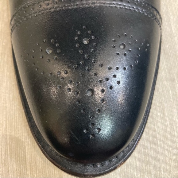 JOHNSTON & MURPHY Sz 10 Lace Up Oxford Wingtip Leather Dress Shoes - Picture 11 of 11